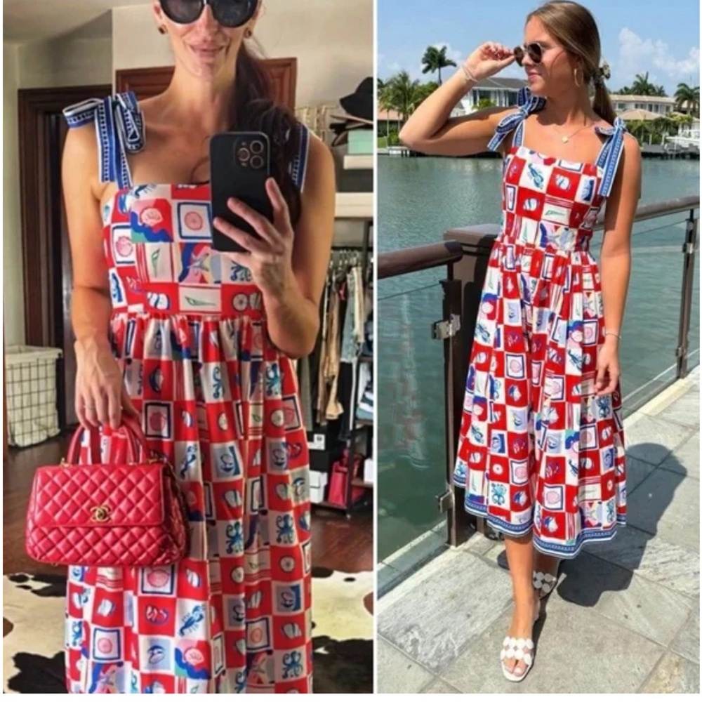 Hunter Bell Quincy Dress Sea Tiles Maxi – Size 2 Colorful Geometric Print - Picture 3 of 9